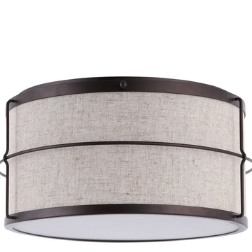 Evan 14" Rustic Farmhouse Iron LED Flush Mount - JONATHAN Y
